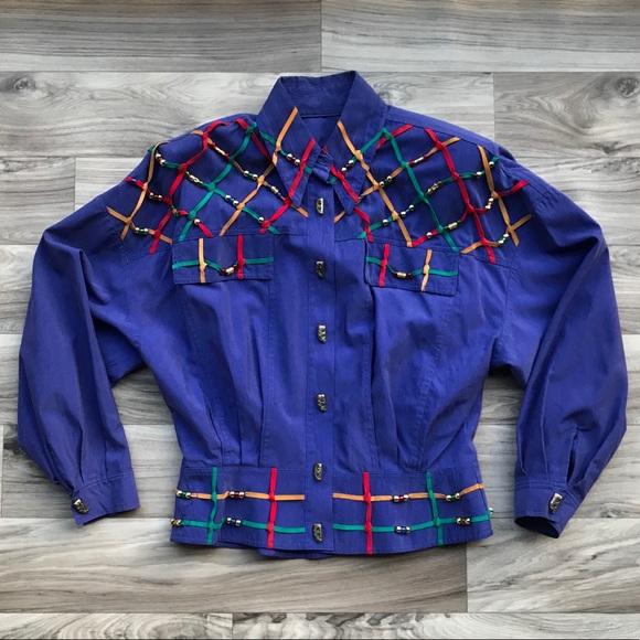 Vintage IIF 1980’s Embellished Oversized Jacket - Picture 2 of 9